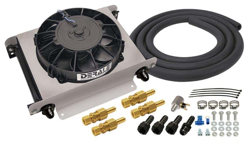 Derale 15960 transmission cooler with fan and installation kit