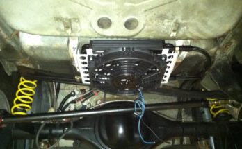 rear mounted transmission cooler with fan on camaro
