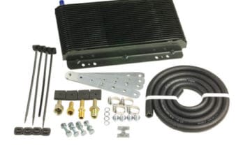 b&m 70264 transmission cooler with install hardware and lines