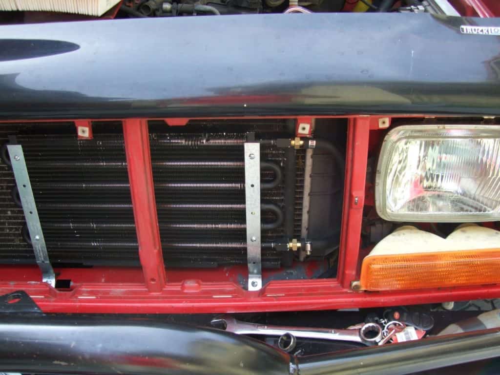 Hayden 516 transmission cooler installation on Jeep xj