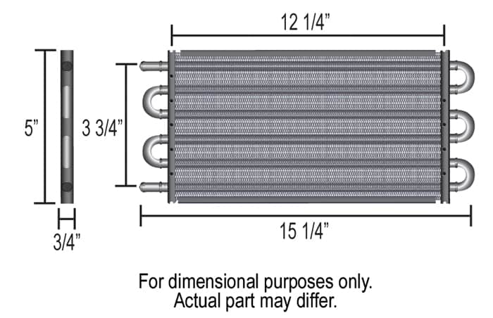 Derale 12902 transmission cooler dimensions