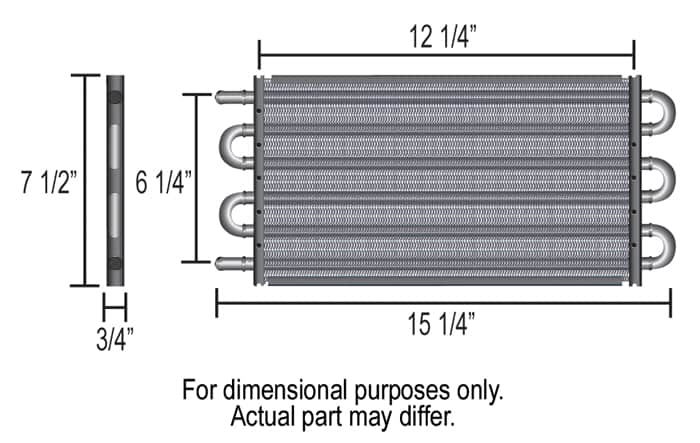 Derale 12903 transmission cooler dimensions