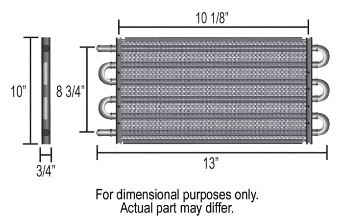 Derale 12907 transmission cooler dimensions