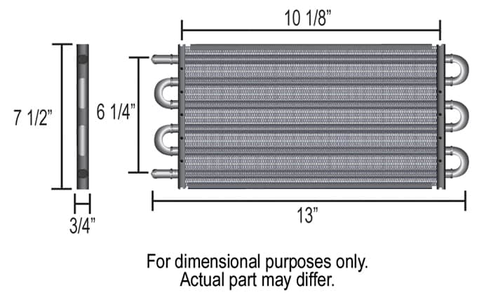 Derale 12906 transmission cooler dimensions 